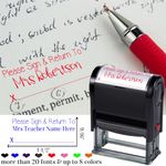 Bertiveny Custom-Teacher-Stamps Self-Inking Stamps Personalized Please Sign and Return Stamps Custom Teacher Name Stamps Self Inking Customized Signature Stamp Business Rubber Stamps