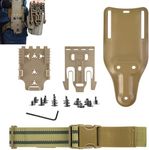 WGLILO Quick Locking System Kits with Mid Ride Fork and Duty Receiver Plate, Polymer Attachment for Drop Leg Holsters Accessories, QLS 22 19 Platform Adapter Base, Tan