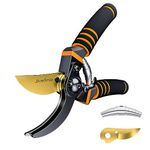 JiveSnip Premium Titanium Garden Secateurs - Professional Bypass Pruning Shears for Plants, Hedges, and Flowers（Includes Scissors + Blade）