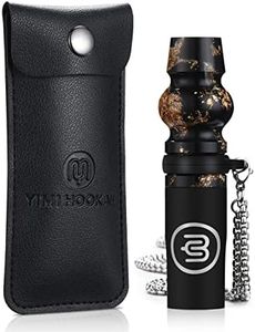 Yimi Hookah® Reusable Resin Hookah tip | hygeian Hookah Mouthpiece | Personal Resin Hookah Tips with PU Leather Pouch and Stainless Steel Chain(Black)…