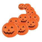 Kesote 10 Inches Halloween Jack-O-Lantern Halloween Paper Lanterns Pumpkin Lanterns for Halloween Party Decoration Halloween Home Decor - Pack of 10