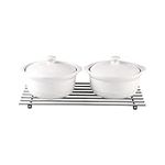 Large Heat Resistant Stainless Steel Trivet Pot Pan Stand Rack 50x28 cm, Dinning Table Trivets for Hot Dishes, Bowls, Utensils, Wood Stove Trivet Runner, Kitchen Counter Top Pot Holder, Worktop Saver