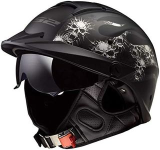 LS2 Helmets Motorcycle & Powersports Helmet's Half Rebellion (Bones Matte Black, Large)