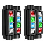 BETOPPER Stage Light, Moving Head DJ Light for Parties, RGBW 8x3W Spider LED Light, Sound Activated & DMX-512 Control, Pub, Club, Wedding Event, Carnival Festival, Disco Stage Lighting(2 Packs)