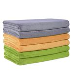 Jml Microfiber Towels, Camel/Grey/Teal, 27" x 55" (6-Pack)