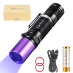 LIGHTFE Blacklight 365nm UV Flashlight with LG UV LED Source 3 Watts High Power Black Filter Lens Strong Beam for UV Glue Curing Pet Urine Detector Light Leak Detector