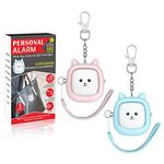 Safe Sound Personal Alarm, VIGOROAD 2 Pack 130 dB Loud Siren Song Emergency Security Alarm Keychain with LED Light, Personal Sound Safety Siren for Women, Men, Children, Elderly (Blue/Pink)