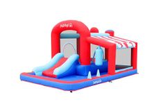 AirMyFun Inflatable Bounce House with Slide, Jumping Castle with Blower,Children Outdoor Playhouse with Jumping Ball Pit&Basketball Hoop&Target Balls