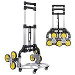 Mount-It! Stair Climber Dolly, 3 Wheel Stair Climbing Hand Truck with Folding and Telescoping Handle, 154 Lbs Capacity Trolley to Easily Lift Heavy Items Up and Down Steps