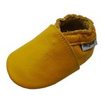 Mejale Baby Shoes Soft Soled Leather Moccasins Heart Infant Toddler Pre-Walker(6-12 Months,Yellow)