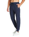 HCSS Mens Joggers Tracksuit Bottoms Men for Running Sports Lounge Slim Fit Cotton with Zip Pockets Elasticated Waist (Navy Blue 3XL)