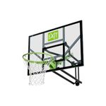 EXIT Toys Galaxy Wall-Mounted Basketball Backboard - Includes Basketball Hoop, Net and Mounting Materials - Basket Adjustable to 5 Heights - For Kids and Adults - Very Solid Frame - Green/Black