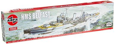 Airfix Vintage Classics Set - A04212V HMS Belfast - Plastic Model Ship Kits for Adults & Children 8+, Set Includes 250 Pieces - 1:600 Scale Model Ship Set