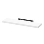 WOLTU Floating Shelves, White Floating Shelves for Wall with Strong Bracket,Ideal Home Decor Accessories for Bedroom,Living Room,Office,Bathroom,Kitchen,Wood,90cm RG9370ws-UK