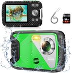 Underwater Camera FHD 4K 48MP 17FT Waterproof Camera with 32G Card 18X Zoom 2.8" LCD Digital Camera for Snorkeling