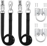 MIYABALA Cross Ties for Horse,Heavy Duty Nylon Horse Trailer Tie with Strong Panic Snap and Bull Snap,Adjustable from 45.2" to 78.7" Hanging Strap with 2 Pcs Tie Rings and Screws