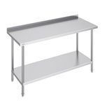 VEVOR Commercial Food Heavy Duty Prep Worktable, Metal Work Table with Adjustable Height for Restaurant, Home and Hotel, Silver, 24 x 60 x 36 inch