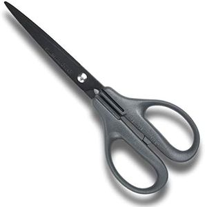 CANARY Japanese Office Scissors 6.8" [Non-Stick Coating], Japanese Stainless Steel Blade, All Purpose Desk Scissors for Paper and Tape Cutting, Grey