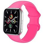 Watch Strap 38mm 42mm 40mm 44mm 41mm 45mm 49mm Soft Silicone Band Replacement Wrist Strap Compatible with Apple Watch Series 9 8 7 6 Ultra Ultra 2 Series 5 4 3 2 SE,Pink 38/40/41mm-S/M