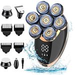 Electric Shaver 5 in 1 Wet and Dry Electric Shaver, LED Display Nose Hair Trimmer Face Brush Grooming Set Rechargeable Type-C