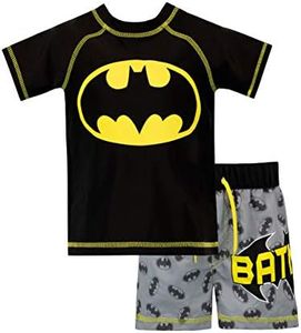 BATMAN Boys' DC Comics Two Piece Swim Set 8 Black