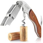 FLOW Barware Waiters Friend 3-in-1 Corkscrew Wine Bottle Opener with Foil Cutter | Professional Wine Opener & Cork Screw for Restaurant, Bar, Home | Sommelier Multi-Tool