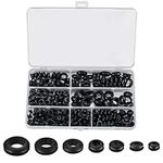 260 Pcs Rubber Grommets Assortment Kit, Rubber Grommet Electrical Conductor Gasket Ring Assortment Kit, Cable Holes Conductor Wiring Blanking Gasket Ring, for Protecting Wires, Plugs, Cables Holes