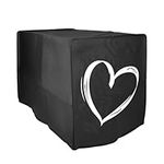 kwmobile Cover Compatible with Ninja Foodi MAX Dual Zone (9,5L) Cover - for Air Fryer - Brushed Heart White/Black