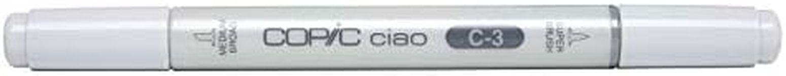 COPIC Ciao Coloured Marker Pen - (C-3) Cool Gray No.3, For Art & Crafts, Colouring, Graphics, Highlighter, Design, Anime, Professional & Beginners, Art Supplies & Colouring Books