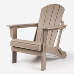 Folding Plastic Adirondack Chair, Weather-Resistant Materials, Folds Away for Storage, Weathered Wood Colour, TL3001