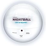 Nightball Volleyball LED Volleyball - Light Up Glow in The Dark Volleyball - Outdoor Volleyball for Teens - Teenage Old Gift - Volleyball Gear (White)
