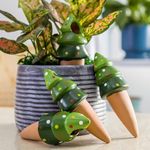 Grewery Terracotta Water Dripper Spikes for Plants | Cute, Natural, Carefree, and Sustainable | Enhance Plant Experience | Interesting Gift Idea | Happy Holidays (4, Christmas Tree)