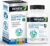 Renew Actives Quercetin 500mg Max Potency Natural Bioflavonoid - Promotes Powerful Antioxidant - Neutralize Free Radicals, Protect Blood Vessels - 60 Capsules