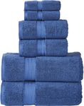 SENSES by Riba 804 GSM 6 Piece Towels Set All Cotton, Premium Hotel & Spa Quality, Highly Absorbent (2 Bath Towels, 2 Hand Towel, 2 Wash Cloth) - Navy