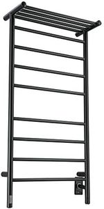 Ancona Piazzo OBT 8-Bar Dual Wall Mount Towel Warmer with Integrated On-Board Timer in Matte Black AN-5489