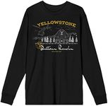 Yellowstone Dutton Ranch Forest Crew Neck Long Sleeve Men's Black Tee-XL