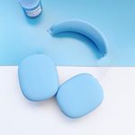 Stoyobe A Pair Full Coverage Anti-Scratch Silicone Case Cover for AirPods Max Headphones, AirPods Max Ear Cups Cover and Headband Cover, AirPods Max Accessories for AirPods Max 3 in 1 Headset (Blue)