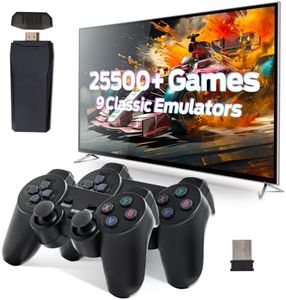 Retro Game Console, Plug & Play for TV with 25500+ Built-in Games, 4K HD Output, and 2.4GHz Wireless Controller, 9 Classic Emulators,Deep Black