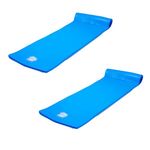 TRC Recreation Splash 1.25" Thick Foam Pool Float Mat, Bahama Blue (2 Pack)