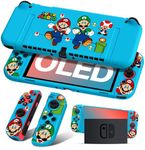 Xinocy for Nintendo Switch OLED Case Cute Cartoon Anime Design Cases Kawaii Fun Funny Fashion Soft Slim Protective Dockable Joycon Shell Cover for Kids Boys Teens Girls for Switch OLED 2021 Maro