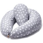 Niimo 2-in-1 Pregnancy Pillow & Nursing Pillow - PLUS Pregnancy Pillow Wedge, 100% Cotton Maternity Pillow Cover, Washable Breast Feeding Pillow Baby Feeding Pillow, Body Pillow Pregnancy Gifts