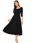 ILLI LONDON Women's A-LINE MIDI & Maxi Dress (Small, Black)