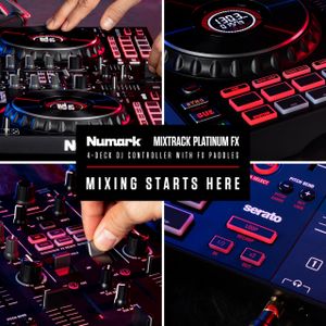 Numark Mixtrack Platinum FX DJ Controller – 4-Deck USB MIDI