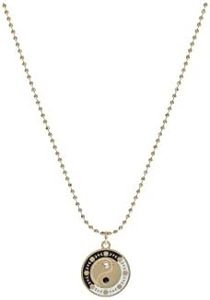 Alex and Ani AA669022SG,Yin Yang Pendant Necklace,Shiny Gold,Black,Necklace