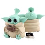 Yoda Bong Silicone Bong Mini Plastic Bongs with Smoking Bong Percolator, 14.5mm Water Pipe Bowl 12cm Water Bong with Stash Pot Smell Proof Container Hookahs Bong Acrylic Water Bong 1 Pack¡­