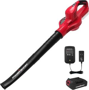 PowerSmart Leaf Blower Cordless 20V, 150MPH Electric Leaf Blower 180CFM with 2.0Ah Battery & Charger, Handheld Leaf Blower Lightweight for Lawn Care, Leaves & Snow Blowing