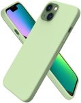 ORNARTO Compatible with iPhone 13 Case 6.1, Slim Liquid Silicone 3 Layers Full Covered Soft Gel Rubber Case Cover 6.1 inch-Matcha