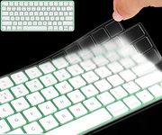 Justec Ultra Thin Keyboard Cover for 2021 Newest Apple iMac 24 Inch Magic Keyboard with Touch ID A2449 Keyboard Cover Protector Skin, 2021 Apple iMac 24 Inch M1 Chip Magic Keyobard A2450, Clear