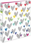 Avery + Amy Tangerine Designer Collection Binder, 1 Inch Round Rings, 175-Sheet Capacity, Hatchmark Hearts (28320)