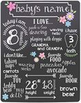 Tiny Ideas Baby's Monthly Chalkboard, Girl, Black